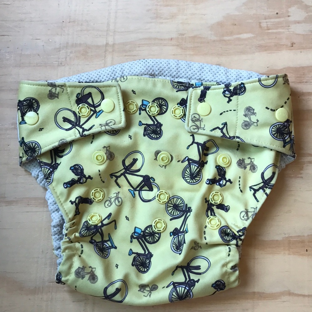 Grovia bicycle print diaper cover